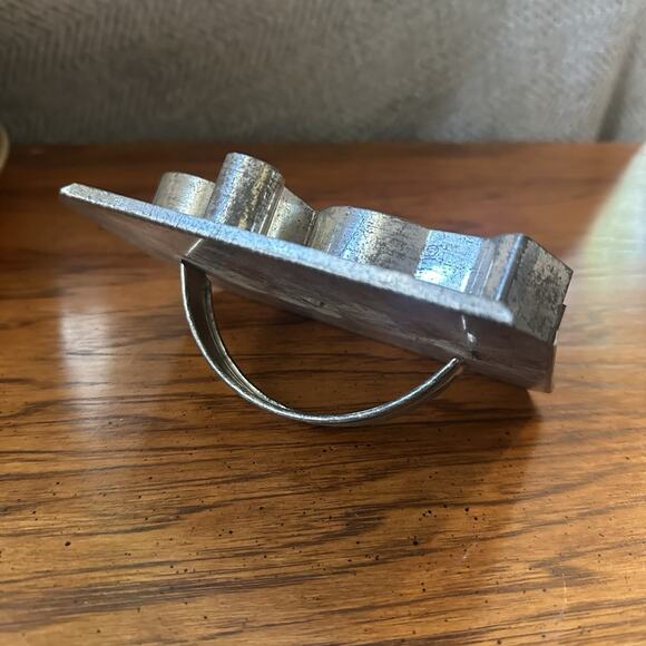 Vintage Primitive GINGERBREAD MAN 5" Cookie Cutter Tin Flat Back Handle Canada - Picture 5 of 11